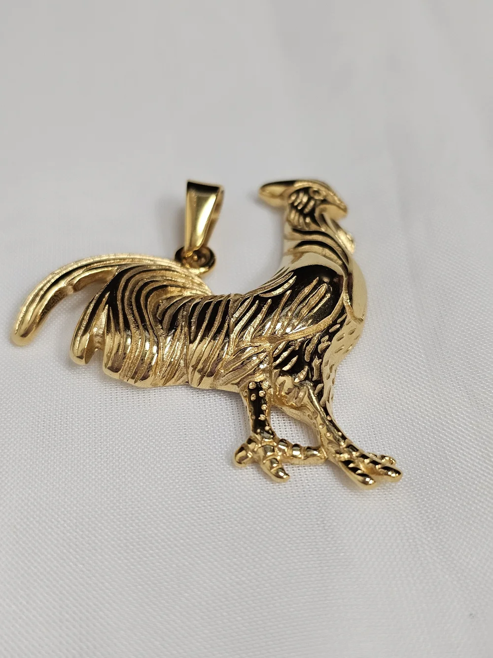 Gold Rooster Pendant Necklace - Women Jewelry